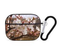 Plum Tree Blossom AirPod Pro Case, Anti Scratch Hard PC Cover with Keychain, AirPod Pro 2nd/1st Case Accessories for Women Men, Black-Style