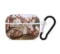 Plum Tree Blossom AirPod Pro Case, Anti Scratch Hard PC Cover with Keychain, AirPod Pro 2nd/1st Case Accessories for Women Men, White-Style