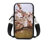 Plum Tree Blossom Cell Phone Bag with Detachable Strap, Aesthetic Mini Sling Bag Small Crossbody Bag for Phone