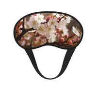 Plum Tree Blossom Sleep Mask for Side Sleeper Soft Breathable Sleeping Eye Mask Blackout Silk Eye Sleep Shade Cover with Elastic Strap Night Blindfold for Women Men Travel Nap