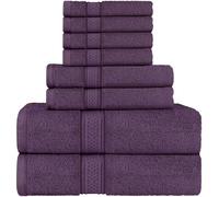 (Plum) Utopia Towels - Towels Set, Grey - 2 Bath Towels, 2 Hand Towels, and 4 Washcloths