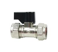 Plumb Bliss 15mm Isolation Valve with Black Lever Handle