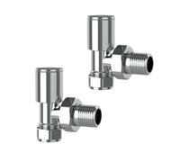 Plumb Bliss Modern Chrome Angled Radiator Valves (15mm x 1/2")