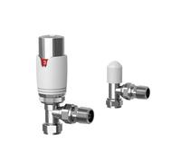 Plumb Bliss Modern Thermostatic TRV Valve (15mm x 1/2") Angled with Lockshield (5)