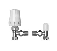 Plumb Bliss Thermostatic TRV Valve (15mm x 1/2") Angled with Lockshield (5)