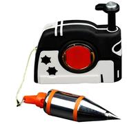 Plumb Bob with String, Auto Retractable Reel, Drop Line, Metal Housing, Black and White, for Vertical Alignment, Building, and Surveying, Strong Attachment Force
