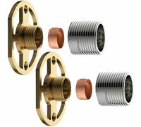 Plumb Empire Shower Valve Fixing Kit Pair - Easy Fit Round Chrome Brackets For Concealed Bar Valves - Pair