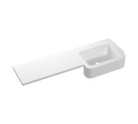 Plumb Warehouse 1242mm Standard Square One-Piece Basin and Overflow Ring, Right Hand Size: 1242mm, Handing: Right Hand