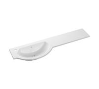 Plumb Warehouse 1244mm Slim Round One-Piece Basin and Overflow Ring, Left Hand Size: 1244mm, Handing: Left Hand