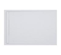 Plumb Warehouse 30mm Linear Slate 1400x800mm Rectangular Tray and Waste - White Finish: White, Size: 1400x800mm