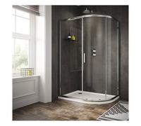 Plumb Warehouse 6mm Single Door Offset Quadrant Shower Enclosure 1200 x 900mm - G6C65 Concealed Fixing Strip Required: Not Required, Shower Tray Size