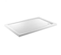 Plumb Warehouse Alpha 1700mm x 800mm Rectangular Shower Tray - White Size: 1700mmx800mm