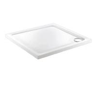 Plumb Warehouse Alpha 760mm x 760mm Anti-Slip Square Shower Tray - White Size: 760mmx760mm