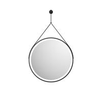 Plumb Warehouse Belini 600mm Matt Black Round Led Hanging Mirror