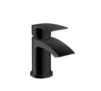 Plumb Warehouse Belini Matt Black Mini Mono Basin Mixer Tap With Push Waste Finish: Matt Black