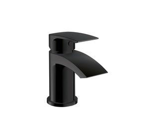 Plumb Warehouse Belini Matt Black Mini Mono Basin Mixer Tap With Push Waste Finish: Matt Black