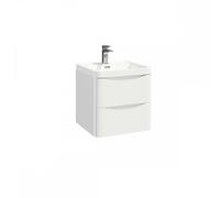 Plumb Warehouse Bella 500mm Gloss White Wall Hung Vanity Unit With Basin Finish: Gloss White