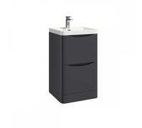 Plumb Warehouse Bella 500mm Matt grey Floor Standing Vanity Unit With Countertop And Basin Finish: Matt Grey