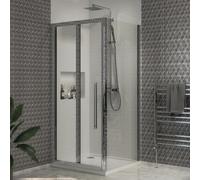 Plumb Warehouse Beta 6mm Glass 760mm Pivot Shower Door Size: 760mm