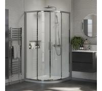 Plumb Warehouse Beta 6mm Glass 800mm x 800mm 2 Door Quadrant Shower Enclosure Size: 800x800mm