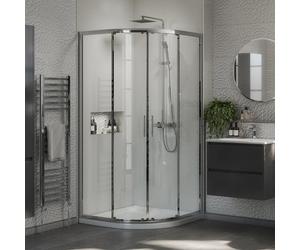 Plumb Warehouse Beta 6mm Glass 800mm x 800mm 2 Door Quadrant Shower Enclosure Size: 800x800mm
