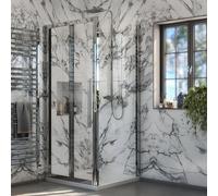 Plumb Warehouse Beta 6mm Glass 900mm Bi-fold Shower Door Size: 900mm