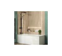 Plumb Warehouse Beta 860mm x 1440mm P Shaped Bath Screen w/ Towel Rail
