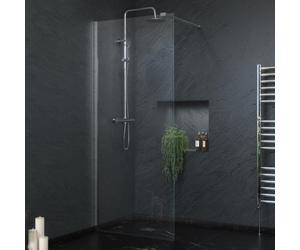 Plumb Warehouse Beta 8mm Glass 800mm Wetroom Panel Size: 800mm
