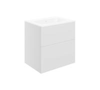 Plumb Warehouse Bielli 610mm 2 Drawer Wall Unit & Basin - Matt White