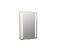 Plumb Warehouse Canosa 500x700mm Rounded Front-Lit LED Mirror - Brushed Brass Finish: Brushed Brass