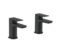 Plumb Warehouse Chi Electroplated Tap Pair for 2 Tap Hole Basin with Pop Up Waste - Black