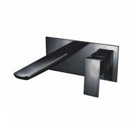 Plumb Warehouse Chi Electroplated Wall Mounted Basin Filler with Pop Up Waste - Black
