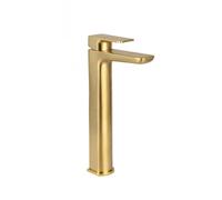 Plumb Warehouse Chi PVD Coated Tall Mono Basin Mixer with Pop Up Waste - Brushed Brass