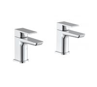Plumb Warehouse Chi Tap Pair for 2 Tap Hole Basin with Pop Up Waste - Chrome