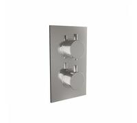 Plumb Warehouse Chrome 1 Outlet Thermostatic Concealed Shower Valve With Round Twin Handle