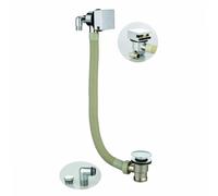 Plumb Warehouse Chrome Square Bath Filler With Sprung Waste And Overflow
