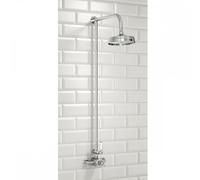 Plumb Warehouse Chrome Traditional Rigid Riser Shower Kit With Fixed Head