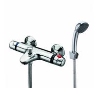 Plumb Warehouse Chrome Wall Mounted Thermostatic Bath Shower Mixer