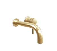 Plumb Warehouse Core Brushed Brass Wall Mounted Basin Mixer Tap Finish: Brushed Brass