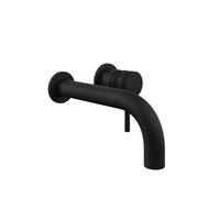 Plumb Warehouse Core Matt Black Wall Mounted Basin Mixer Tap Finish: Matt Black
