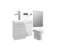Plumb Warehouse Cuneo 1000mm Furniture and Back-to-Wall WC Pack - Grey Gloss (Left Handed) Finish: Grey Gloss, Handing: Left Handed