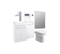 Plumb Warehouse Cuneo 1000mm Furniture and Back-to-Wall WC Pack - White Gloss (Left Handed) Finish: White Gloss, Handing: Left Handed