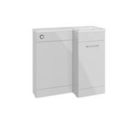 Plumb Warehouse Cuneo 900mm Floor Standing L-Shape Pack and Basin (RH) - Grey Gloss Size: 900mm (1 door), Finish: Grey Gloss, Handing: Right Handed