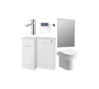 Plumb Warehouse Cuneo 900mm Furniture and Back-to-Wall WC Pack - White Gloss (Left Handed) Finish: White Gloss, Handing: Left Handed
