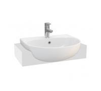 Plumb Warehouse Delta 550mm x 490mm Round Semi Recessed 1 Tap Hole Basin - White