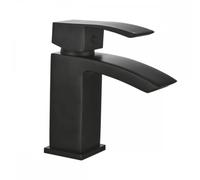 Plumb Warehouse Descent Matt Black Mono Basin Mixer Tap Push Waste