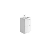 Plumb Warehouse Ella 500mm Gloss White Floor Standing Vanity Unit With Basin Size: 500mm, Finish: Gloss White