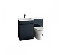 Plumb Warehouse Empire 600mm Blue Vanity Unit And WC Unit With Left Hand Basin Finish: Blue