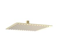 Plumb Warehouse Ferrara 250mm Square Ultraslim Showerhead - Brushed Brass Finish: Brushed Brass