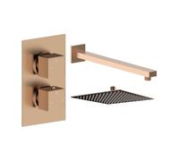 Plumb Warehouse Ferrara Square Shower Valve & Kit Pack 1 - Brushed Bronze Finish: Brushed Bronze